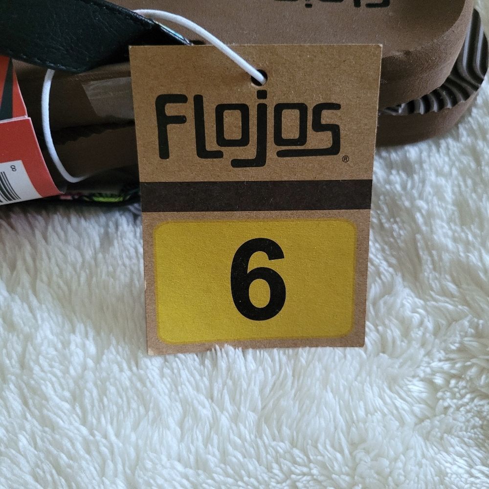 Flojos Women's Flip Flops in Black🖤 Size 6 - NWT - Picture 11 of 16